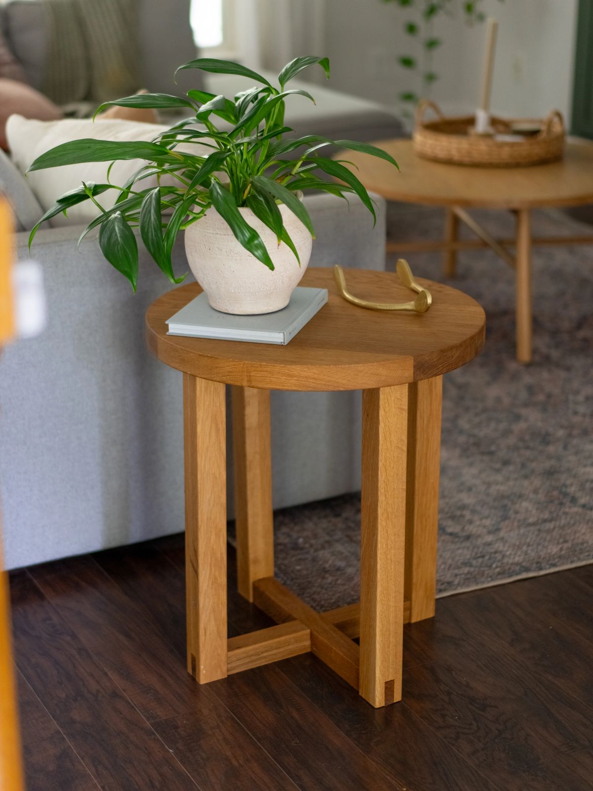Handcrafted wood end table